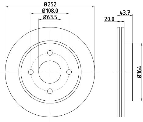HELLA PAGID 8DD 355 103-391 Brake Disc