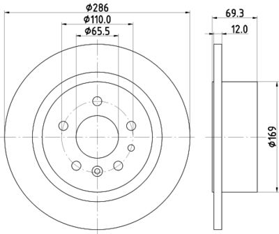 Brake Disc HELLA PAGID 8DD 355 103-741