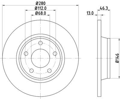 Brake Disc HELLA PAGID 8DD 355 104-171
