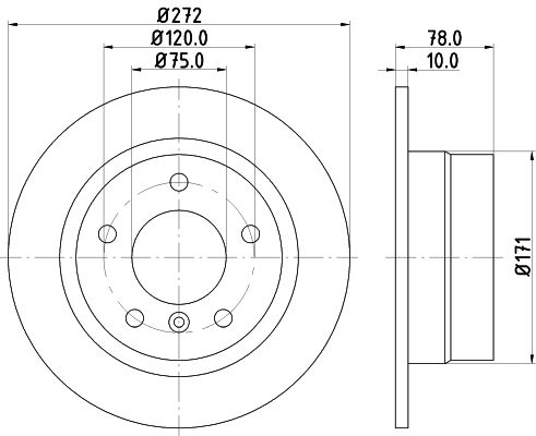 HELLA PAGID 8DD 355 104-261 Brake Disc
