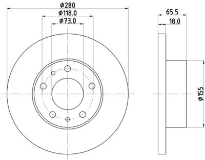 Brake Disc HELLA PAGID 8DD 355 104-391