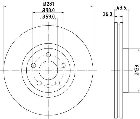 HELLA PAGID 8DD 355 104-451 Brake Disc