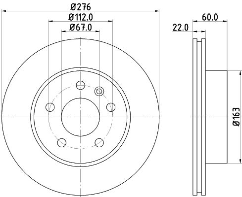 HELLA PAGID 8DD 355 104-521 Brake Disc