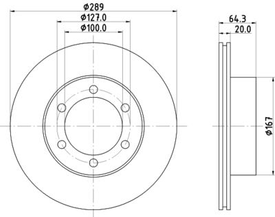 Brake Disc HELLA PAGID 8DD 355 104-761