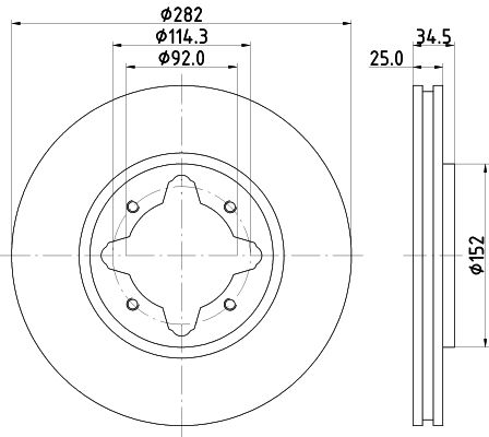 HELLA PAGID 8DD 355 104-971 Brake Disc