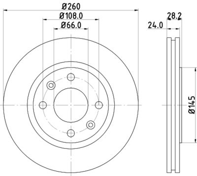 Brake Disc HELLA PAGID 8DD 355 105-031