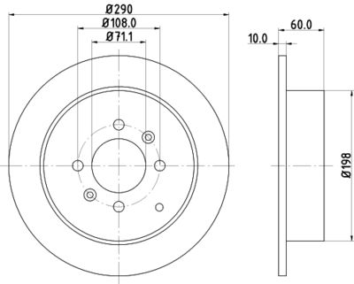 Brake Disc HELLA PAGID 8DD 355 105-231