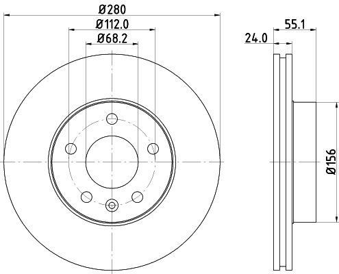 HELLA PAGID 8DD 355 105-591 Brake Disc