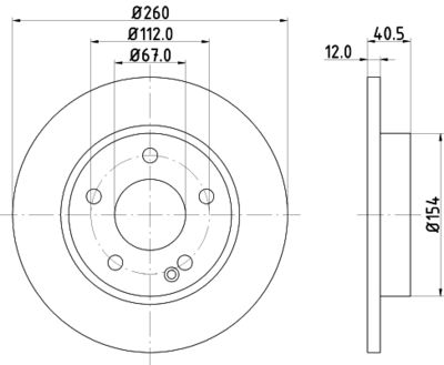 Brake Disc HELLA PAGID 8DD 355 105-971
