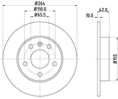 HELLA PAGID 8DD 355 106-111 Brake Disc