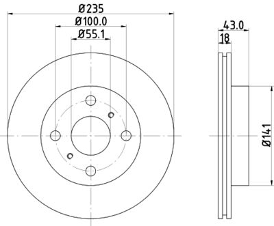 Brake Disc HELLA PAGID 8DD 355 107-281