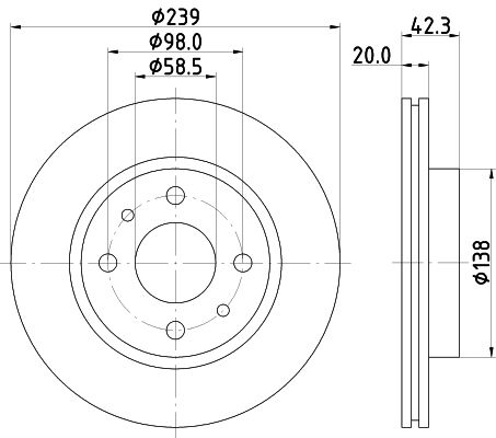 HELLA PAGID 8DD 355 107-981 Brake Disc