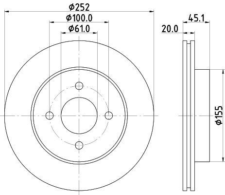 HELLA PAGID 8DD 355 112-961 Brake Disc