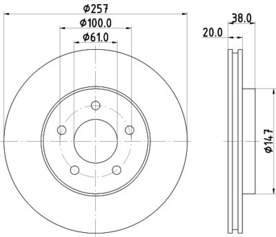 Brake Disc HELLA PAGID 8DD 355 113-351