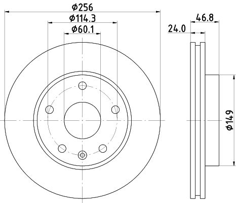 HELLA PAGID 8DD 355 113-571 Brake Disc