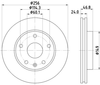 Brake Disc HELLA PAGID 8DD 355 113-571
