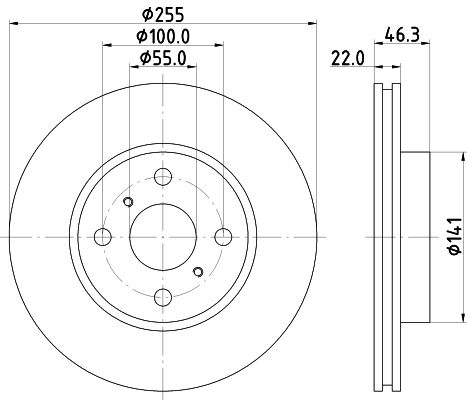 HELLA PAGID 8DD 355 113-581 Brake Disc