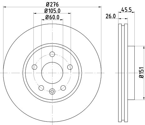 HELLA PAGID 8DD 355 116-351 Brake Disc