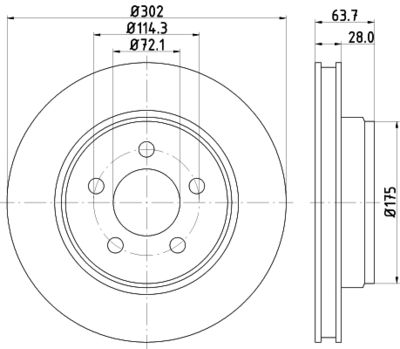 Brake Disc HELLA PAGID 8DD 355 119-241