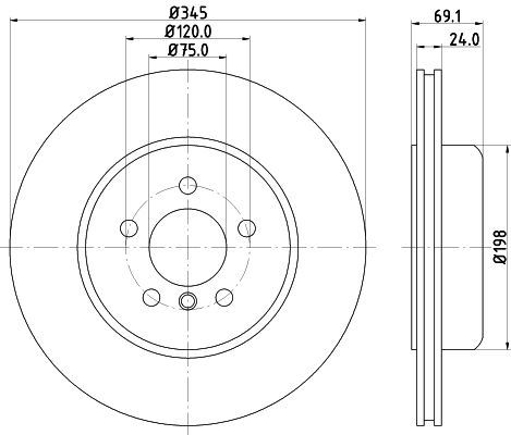HELLA PAGID 8DD 355 119-281 Brake Disc