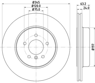 Brake Disc HELLA PAGID 8DD 355 119-341
