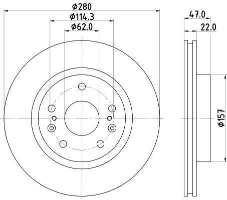 HELLA PAGID 8DD 355 120-521 Brake Disc