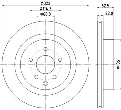 Brake Disc HELLA PAGID 8DD 355 120-551
