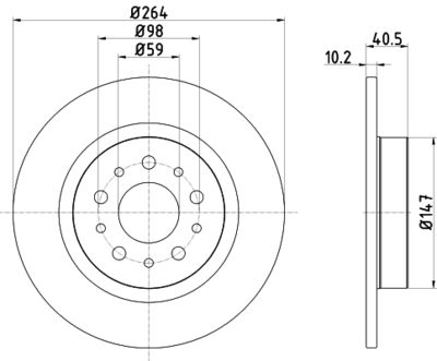 Brake Disc HELLA PAGID 8DD 355 120-931