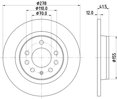 Brake Disc HELLA PAGID 8DD 355 122-201