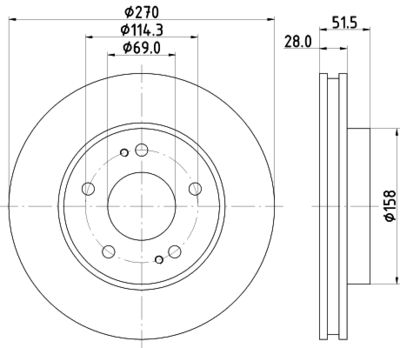 Brake Disc HELLA PAGID 8DD 355 122-271