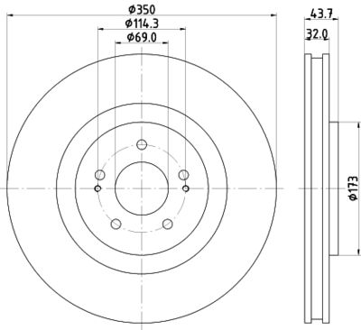 Brake Disc HELLA PAGID 8DD 355 122-321