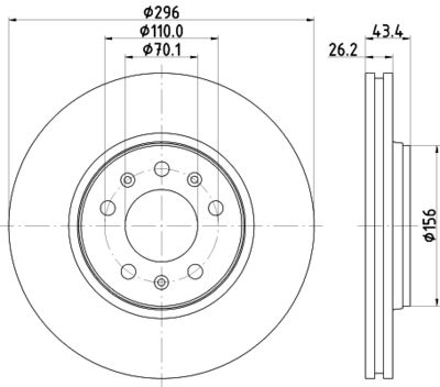 Brake Disc HELLA PAGID 8DD 355 122-371