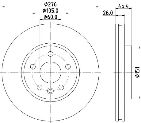 HELLA PAGID 8DD 355 122-841 Brake Disc