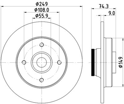 Brake Disc HELLA PAGID 8DD 355 123-301