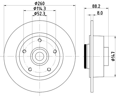 HELLA PAGID 8DD 355 123-341 Brake Disc
