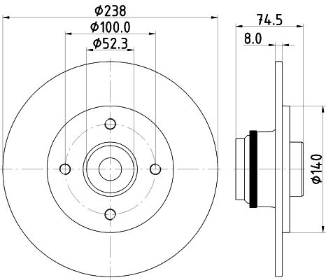 HELLA PAGID 8DD 355 123-351 Brake Disc