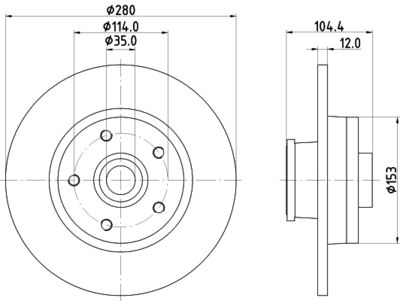 Brake Disc HELLA PAGID 8DD 355 125-281