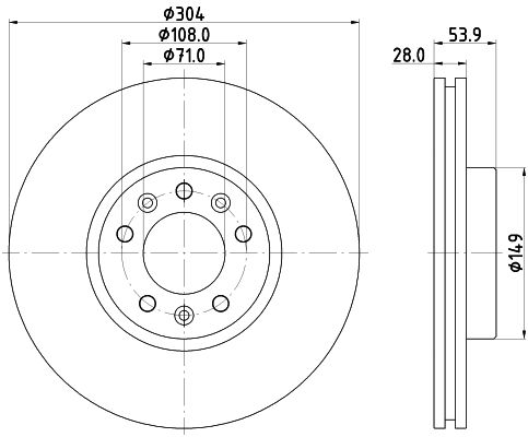 HELLA PAGID 8DD 355 125-411 Brake Disc