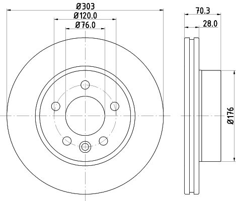 HELLA PAGID 8DD 355 125-561 Brake Disc