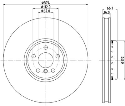 Brake Disc HELLA PAGID 8DD 355 126-471