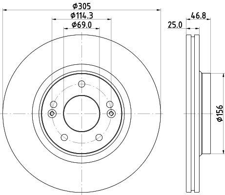 HELLA PAGID 8DD 355 126-541 Brake Disc