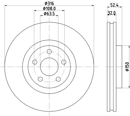 HELLA PAGID 8DD 355 126-701 Brake Disc