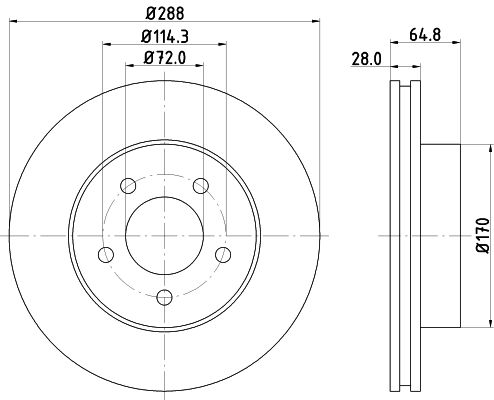 HELLA PAGID 8DD 355 127-901 Brake Disc