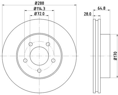 Brake Disc HELLA PAGID 8DD 355 127-901