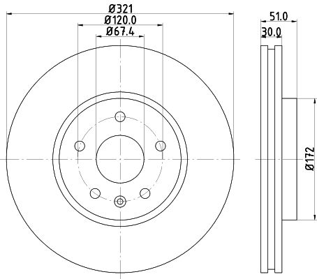 HELLA PAGID 8DD 355 129-091 Brake Disc