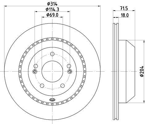 HELLA PAGID 8DD 355 131-881 Brake Disc