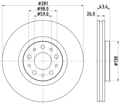 Brake Disc HELLA PAGID 8DD 355 132-131