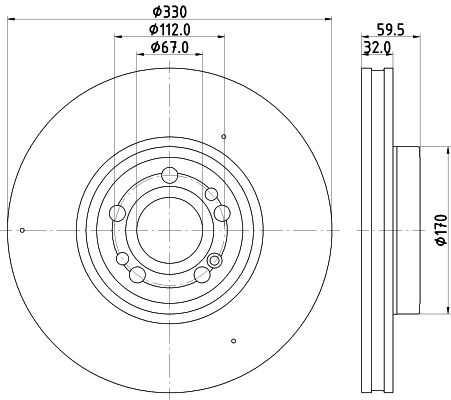 HELLA PAGID 8DD 355 132-331 Brake Disc