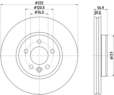HELLA PAGID 8DD 355 132-561 Brake Disc