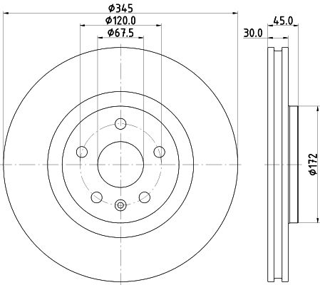 HELLA PAGID 8DD 355 132-621 Brake Disc